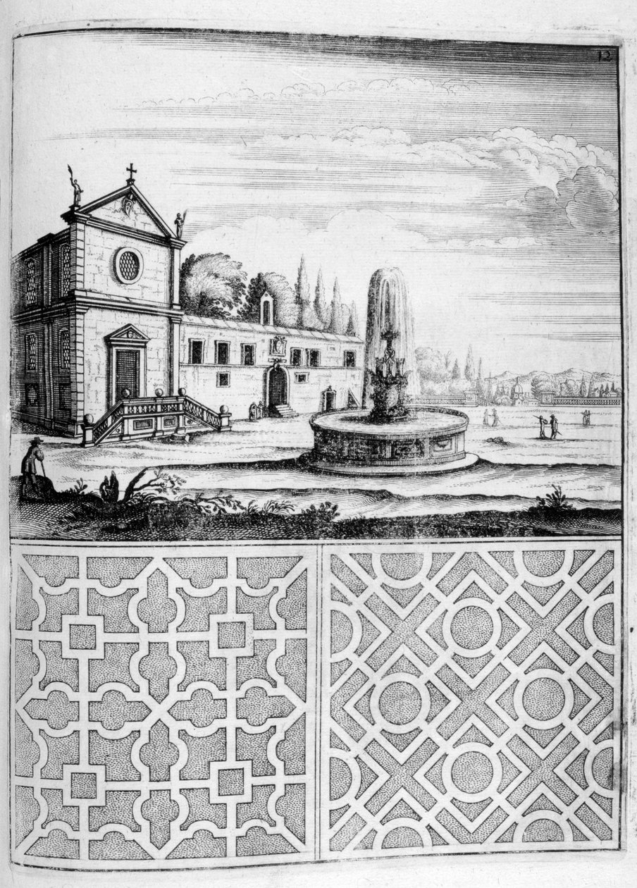 تصميم المنزل والنافورة والحديقة ، 1664 بواسطة جورج أندرياس بوكلر