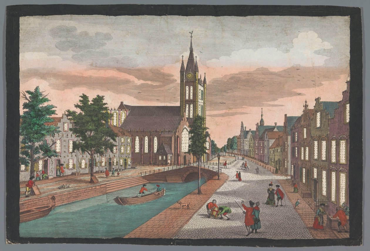 منظر للكنيسة القديمة في دلفت Prospect der Alten Kirche، der Stadt Delft (العنوان على الكائن) بواسطة جورج بالتازار بروبست