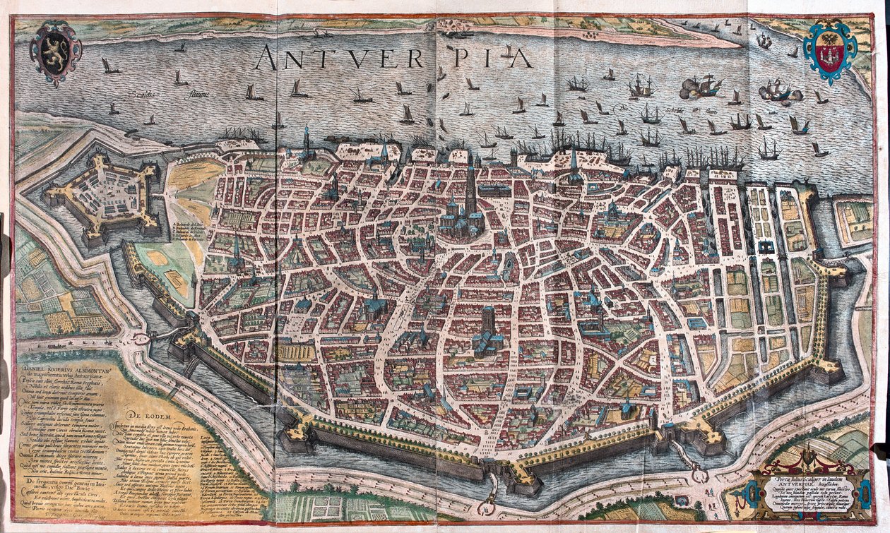 أنفيرسا، بلجيكا - في كتاب "Civitates Orbis Terrarum" لجورج براون، كولونيا 1617 بواسطة جورج براون