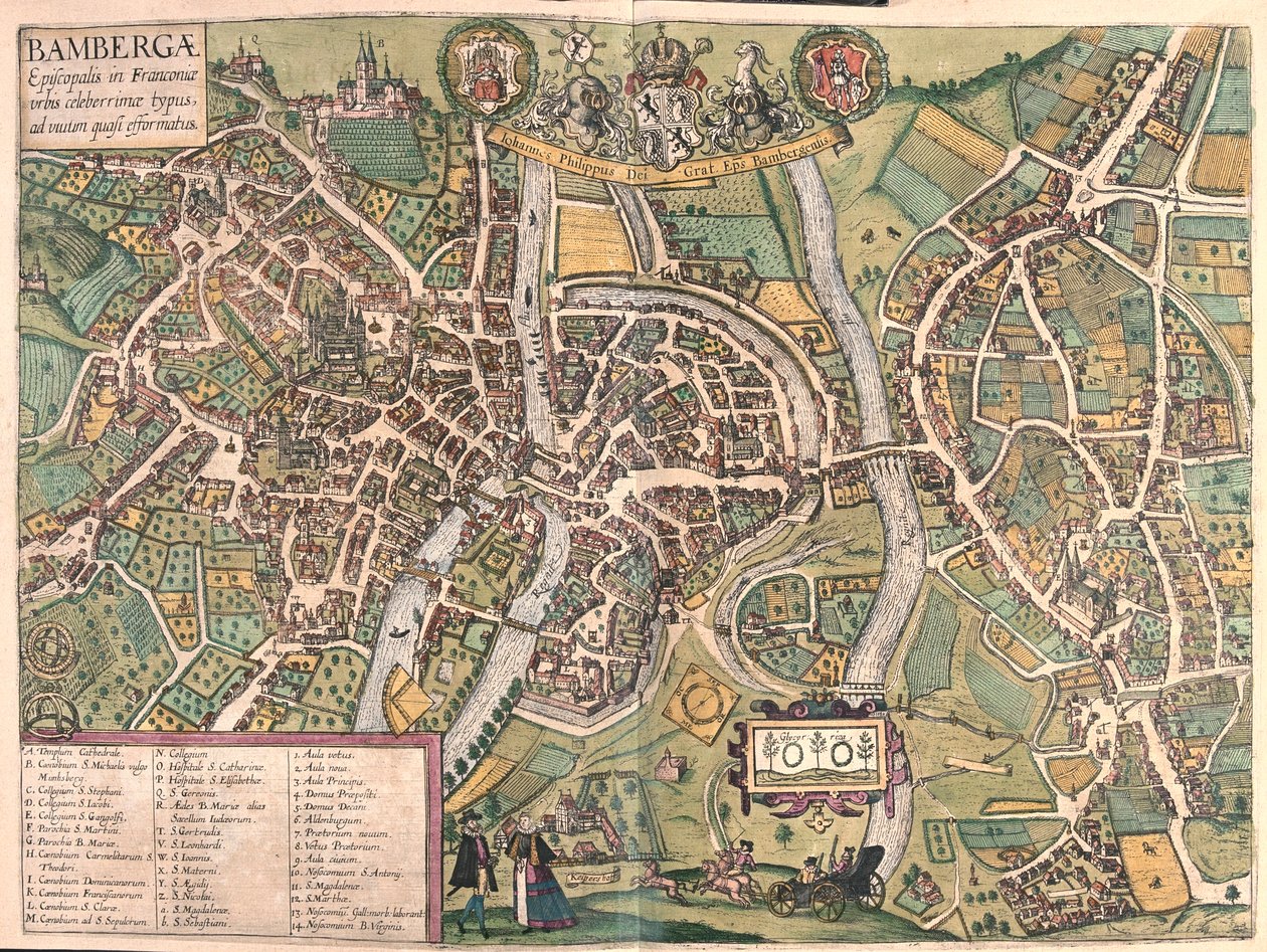 بامبرغن، ألمانيا - في كتاب "Civitates Orbis Terrarum" لجورج براون، كولونيا 1617 بواسطة جورج براون
