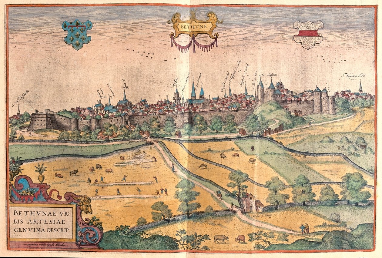 بيثون في باس دي كاليه، فرنسا - في "Civitates Orbis Terrarum" لجورج براون، كولونيا 1617 بواسطة جورج براون