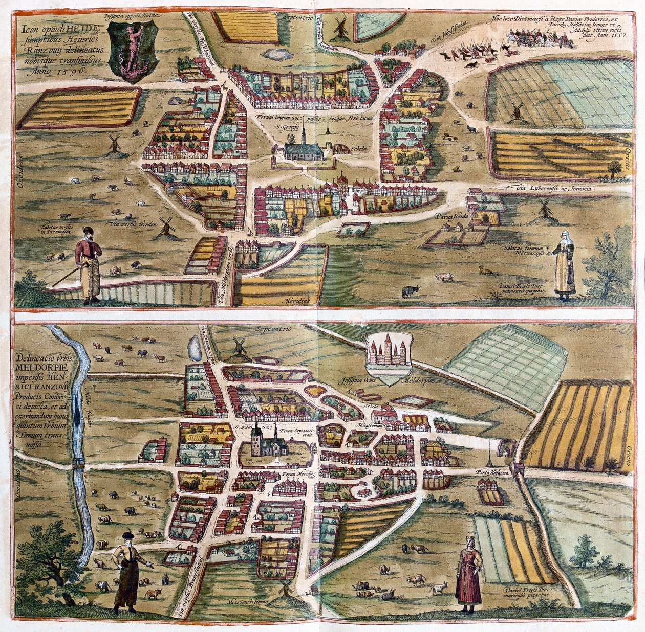 هايدي وميلدورف، ألمانيا - في "Civitates Orbis Terrarum" لجورج براون، كولونيا 1617 بواسطة جورج براون