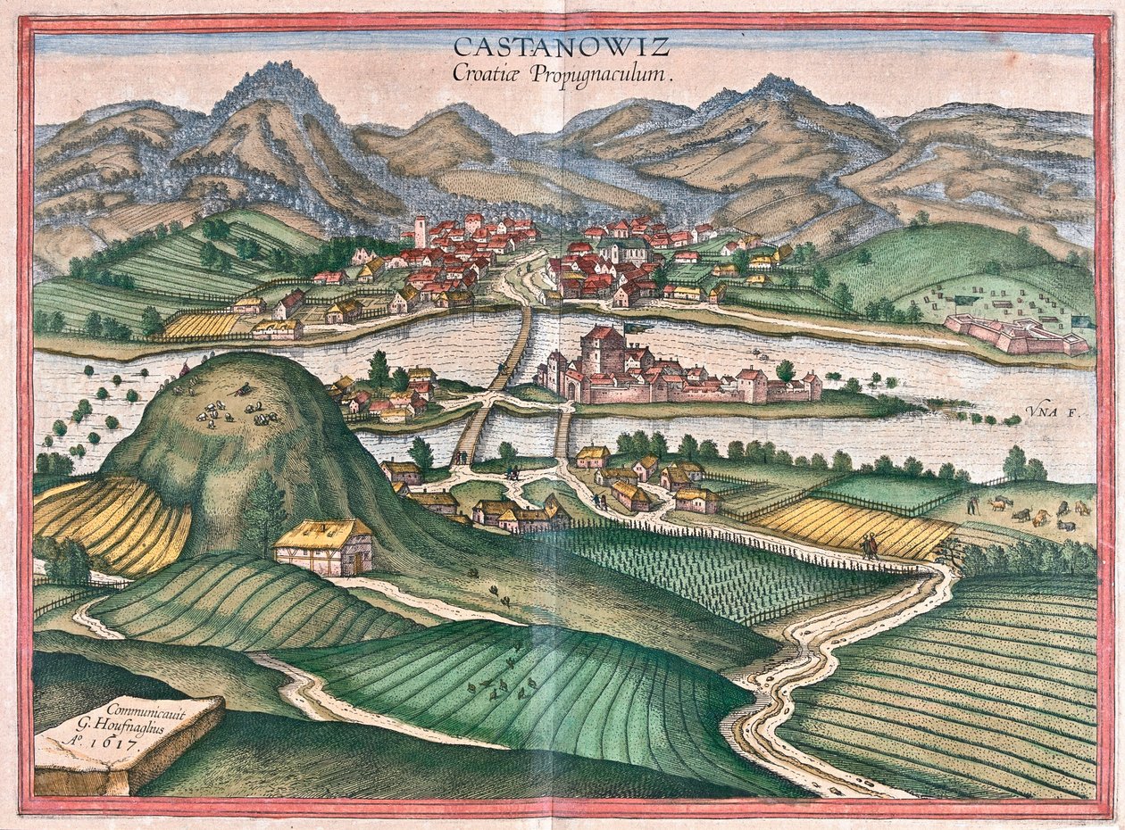 كوستاجنيكا، كرواتيا - في "Civitates Orbis Terrarum" لجورج براون، كولونيا 1617 بواسطة جورج براون