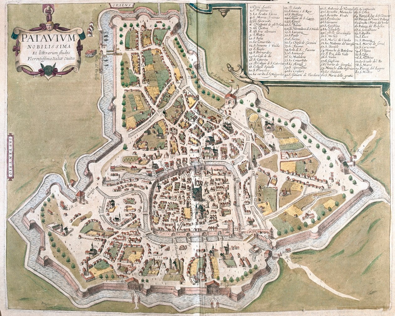 بادوفا، إيطاليا - في كتاب "Civitates Orbis Terrarum" لجورج براون، كولونيا 1617 بواسطة جورج براون