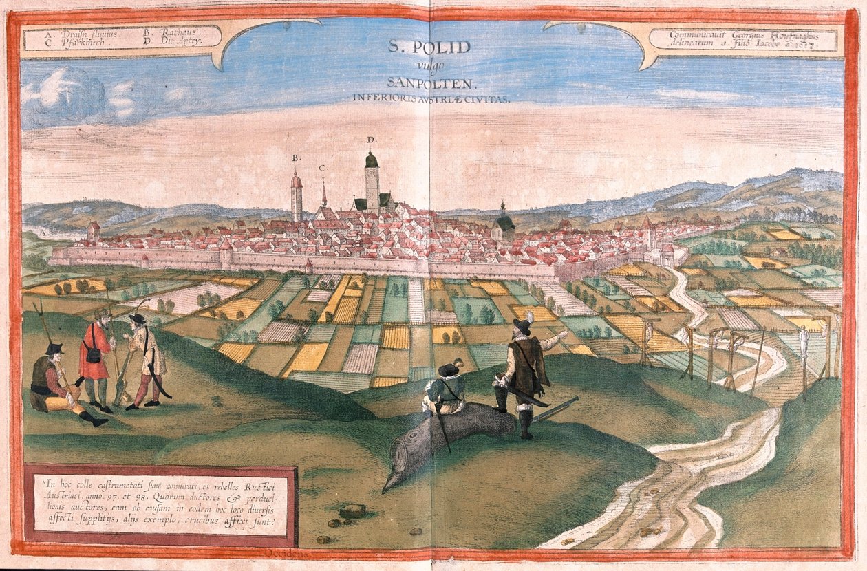 سانكت بولتن، النمسا - في "Civitates Orbis Terrarum" لجورج براون، كولونيا 1617 بواسطة جورج براون