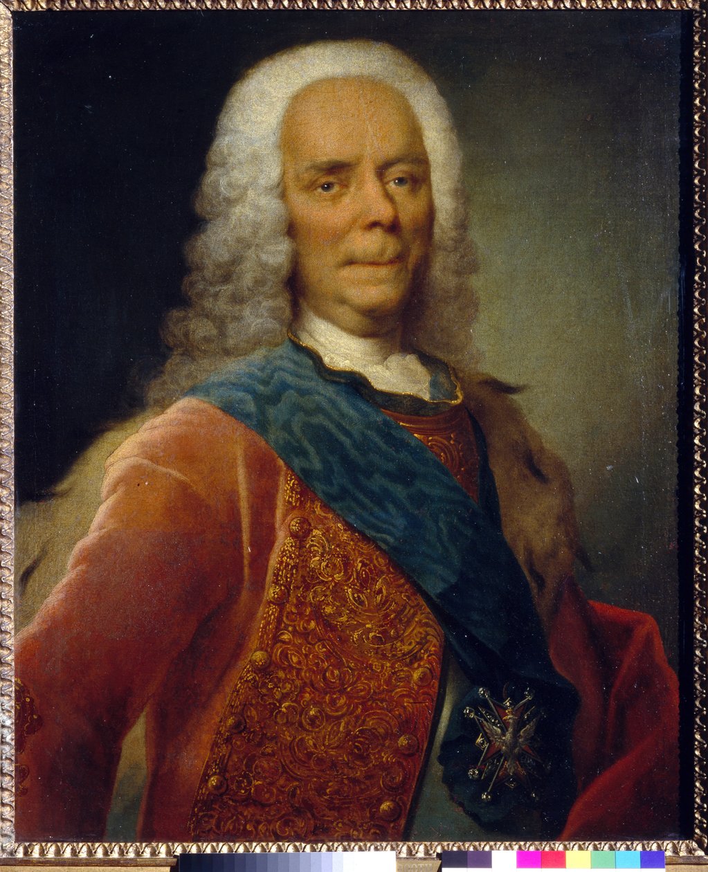 صورة للأمير فاسيلي فلاديميروفيتش دولغوروكوف (1667-1746) - بينتور دي جورج كريستوف جروث (1716-1749) ، ألوان زيتية على قماش قبل عام 1746 - معرض الدولة تريتياكوف ، موسكو 76 × 62،5 - بواسطة جورج كريستوف جروث