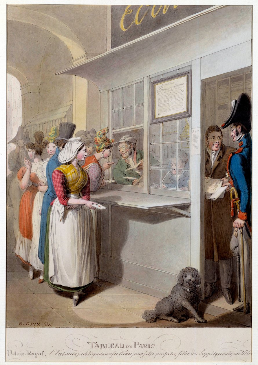 الكاتب العام للطباعة الحجرية في القصر الملكي لجورج إيمانويل أوبيتز (1775-1841) في القرن التاسع عشر في باريس ، متحف كارنافالي بواسطة جورج إيمانويل أوبيتز