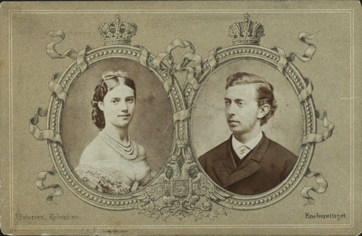 دوق روسيا الأكبر نيكولاس ألكساندروفيتش 1843-1865 والأميرة داغمار من الدنمارك 1865. بواسطة جورج اميل هانسن