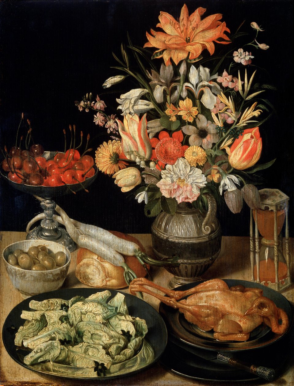 لا تزال الحياة مع الزهور والوجبات الخفيفة ، c1630-c1635 بواسطة جورج فليجل