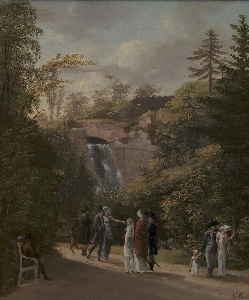 The Cascade في حديقة Frederiksberg بالقرب من كوبنهاغن بواسطة جورج فريدريش كيرستينج