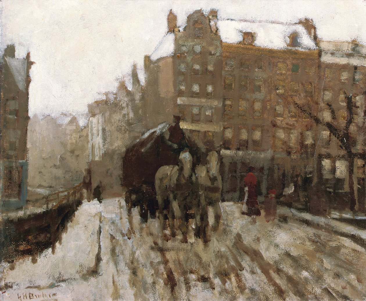 جسر فوق قناة Singel بجوار Paleisstraat ، أمستردام ، c.1895-1900 بواسطة جورج هندريك بريتنر