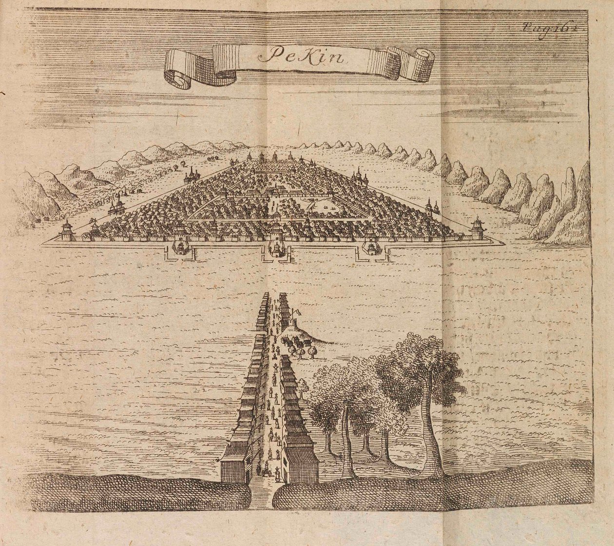 بكين. سفر سفارة إلى بكين من تنظيم القيصر بطرس الأول ، 1719. بواسطة جورج جوهان شجاعة