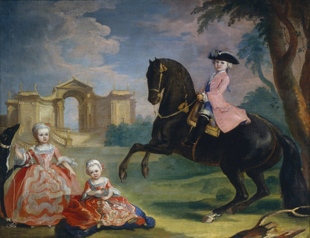صورة لأطفال الكونت إيفان إيلاريونوفيتش فورونتسوف: Artemi ، Anna and Eudokia Avdotya ، 1754 بواسطة جورج كاسبر من برينر