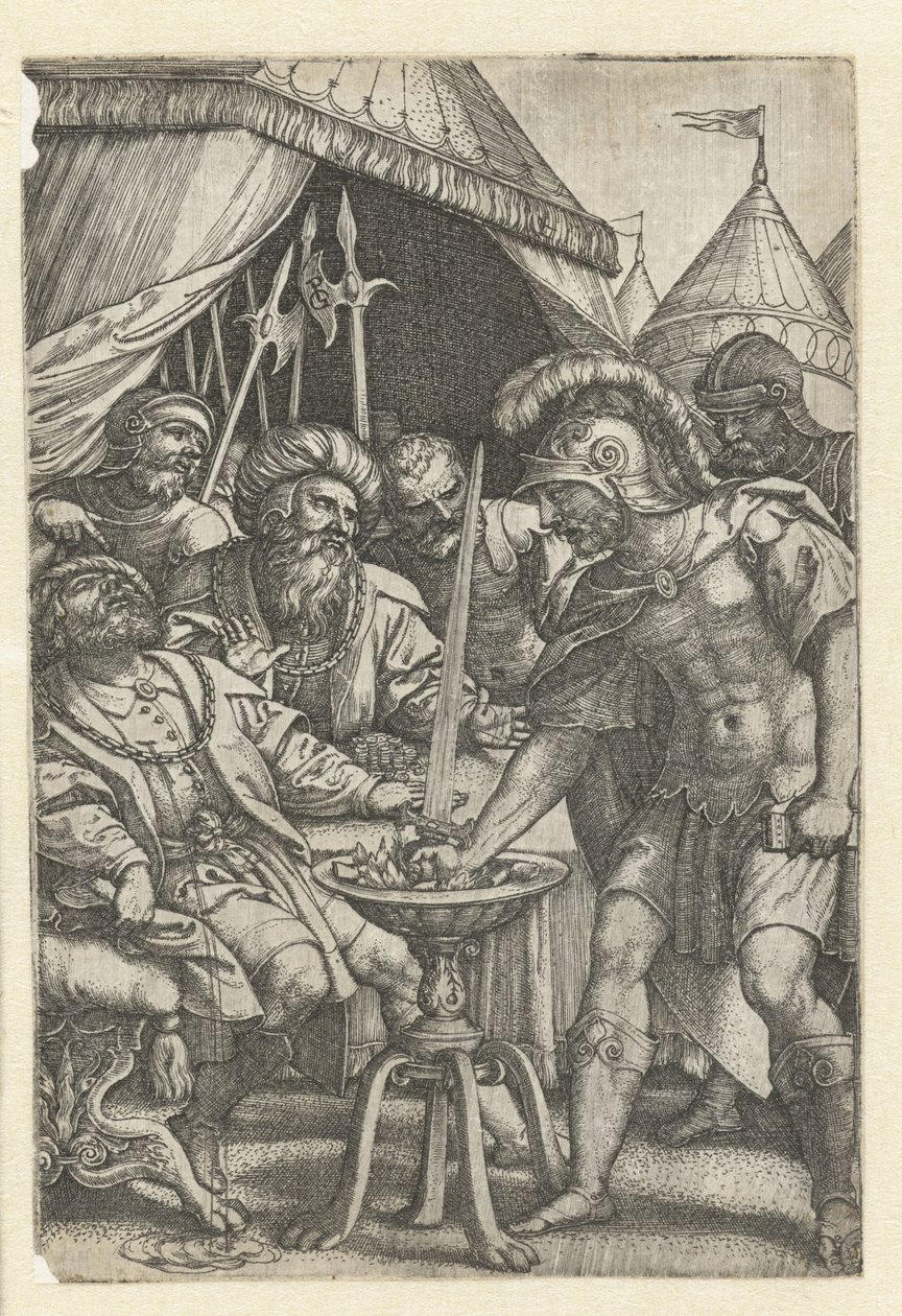 يضع Mucius Scaevola يده اليمنى في النار أبطال الرومان (عنوان المسلسل) بواسطة جورج بينز