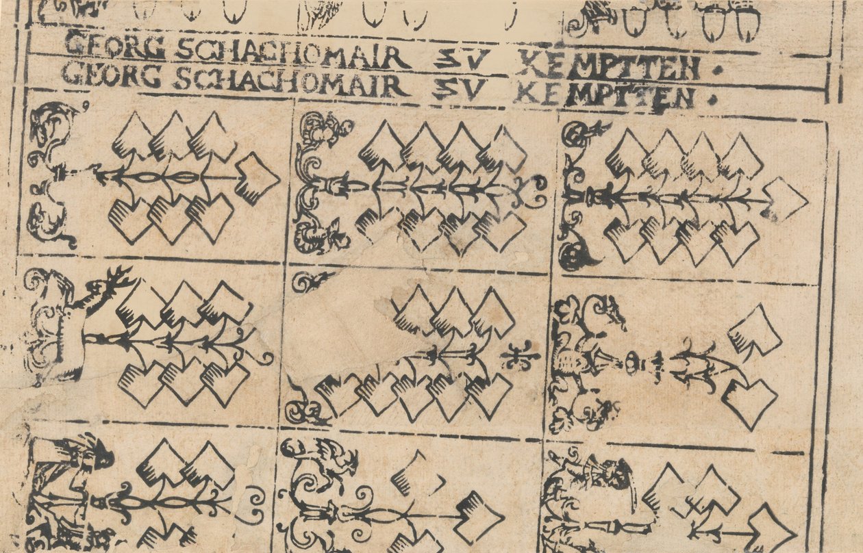 ورقة أوراق اللعب ، 1575-1600. بواسطة جورج شاشومير