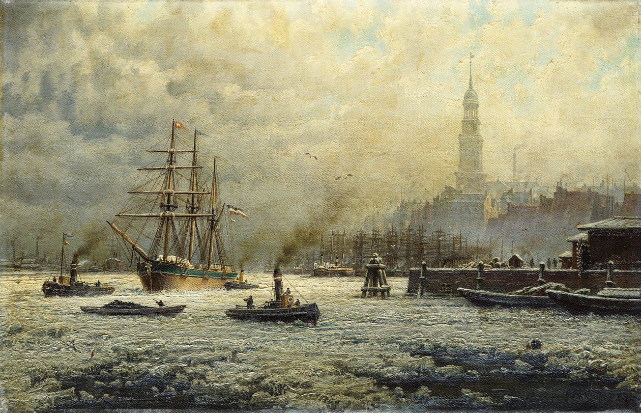 ميناء هامبورغ ، 1893 بواسطة جورج شميتز