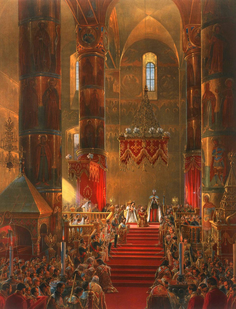 ينمو متروبوليتان في حفل تتويج القيصر ألكسندر الثاني ، موسكو ، 1856. بواسطة جورج فيلهلم تيم