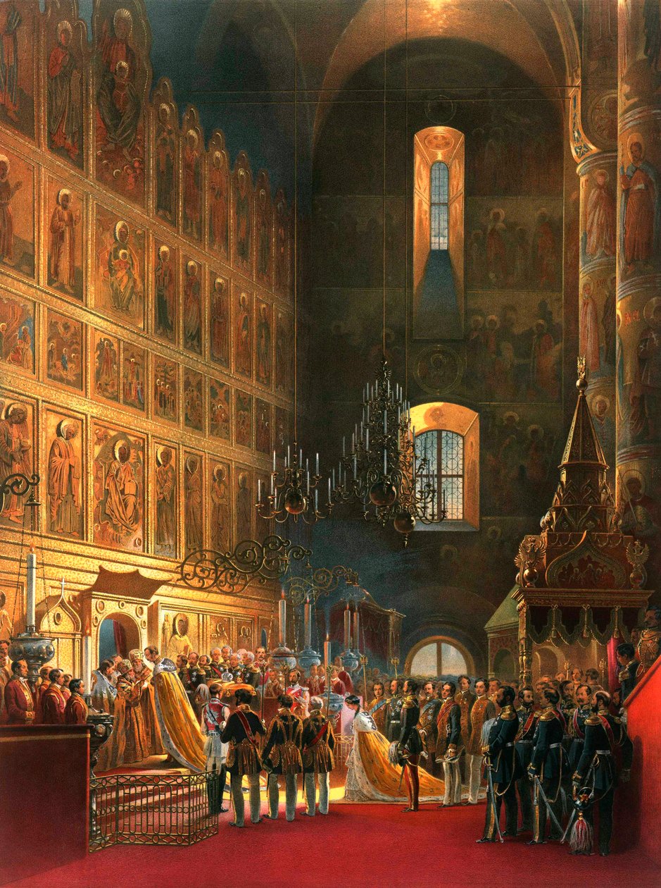 مسح القيصر ألكسندر الثاني من روسيا ، 1856. بواسطة جورج فيلهلم تيم