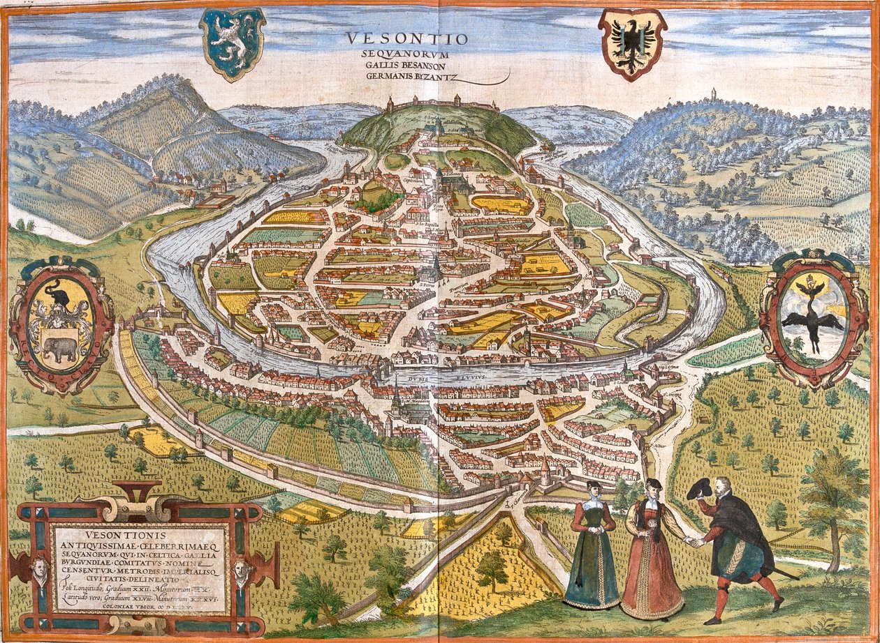 بيزانسون، فرنسا بواسطة جورج وهوجنبرج فرانز (1535-90) براون