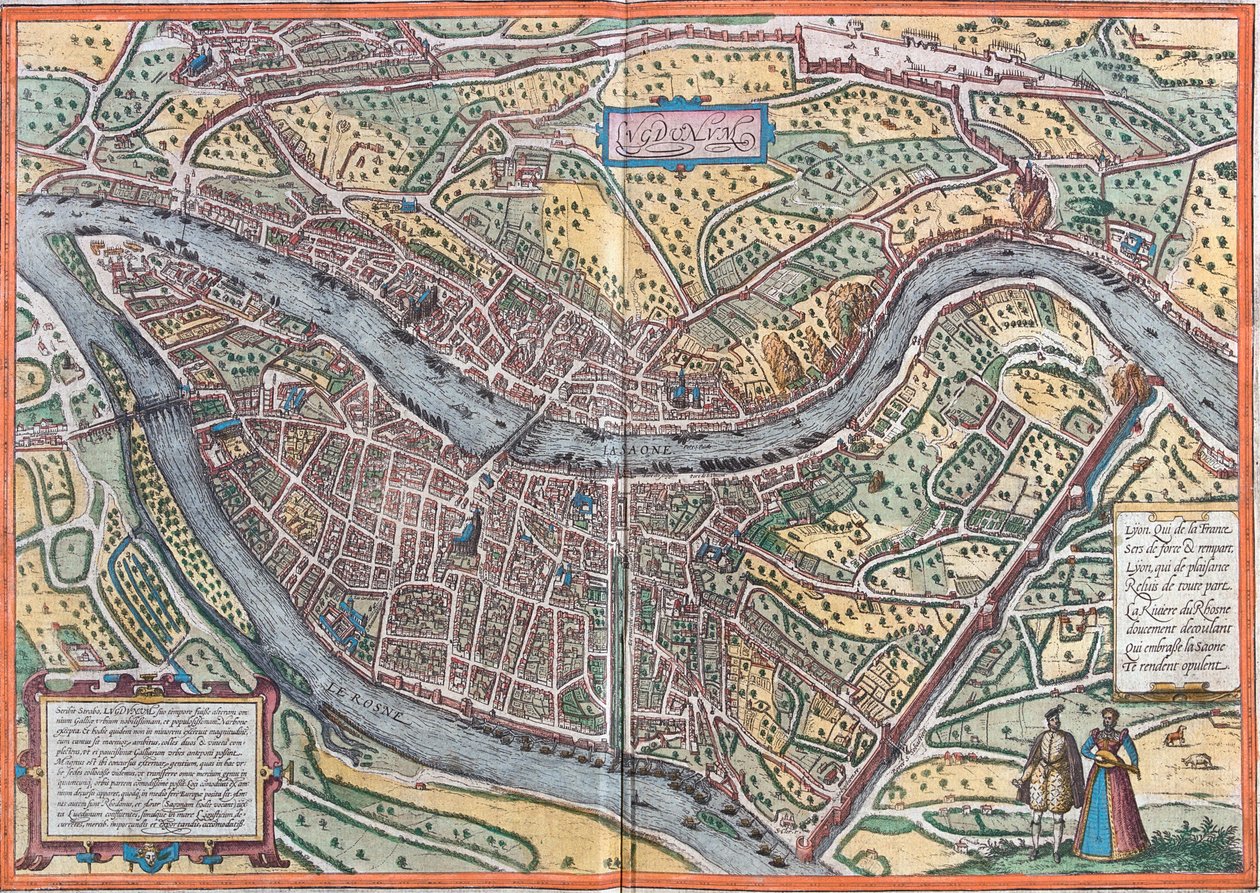 ليون، فرنسا بواسطة جورج وهوجنبرج فرانز (1535-90) براون