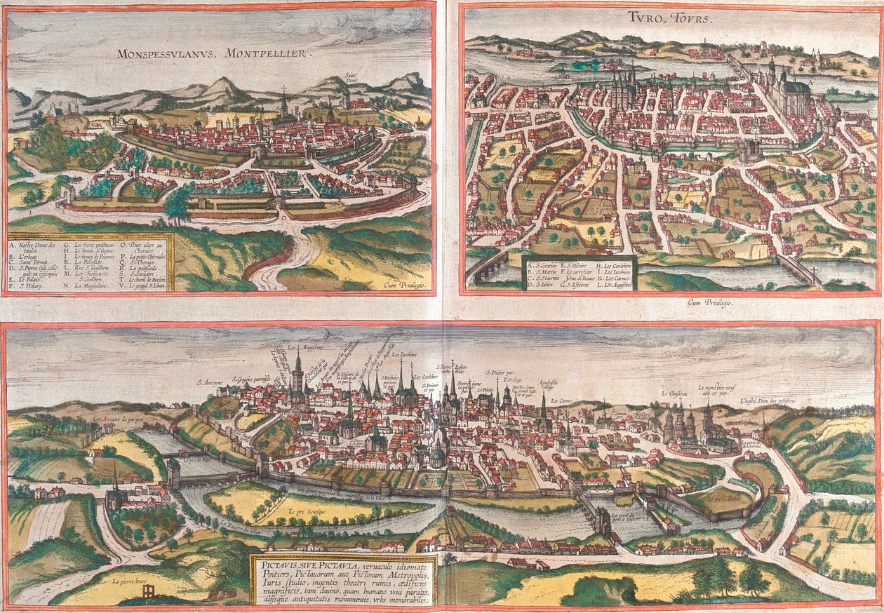 مونبلييه، تور، بواتييه، فرنسا بواسطة جورج وهوجنبرج فرانز (1535-90) براون