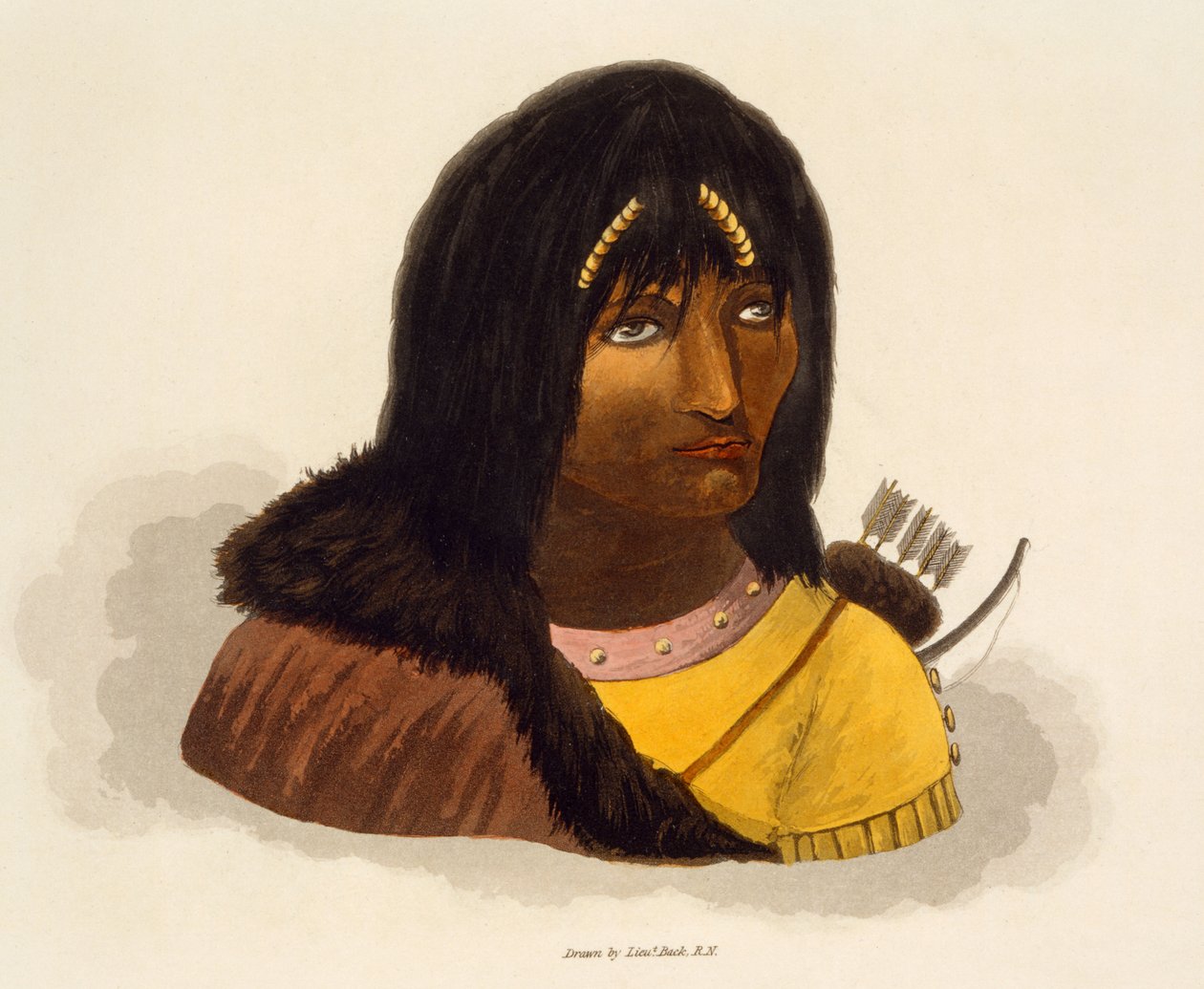 صورة لهندي حجري ، من "سرد رحلة إلى شواطئ البحر القطبي في السنوات 1819-22" بقلم جون فرانكلين (1786-1847) 1823 بواسطة جورج باك