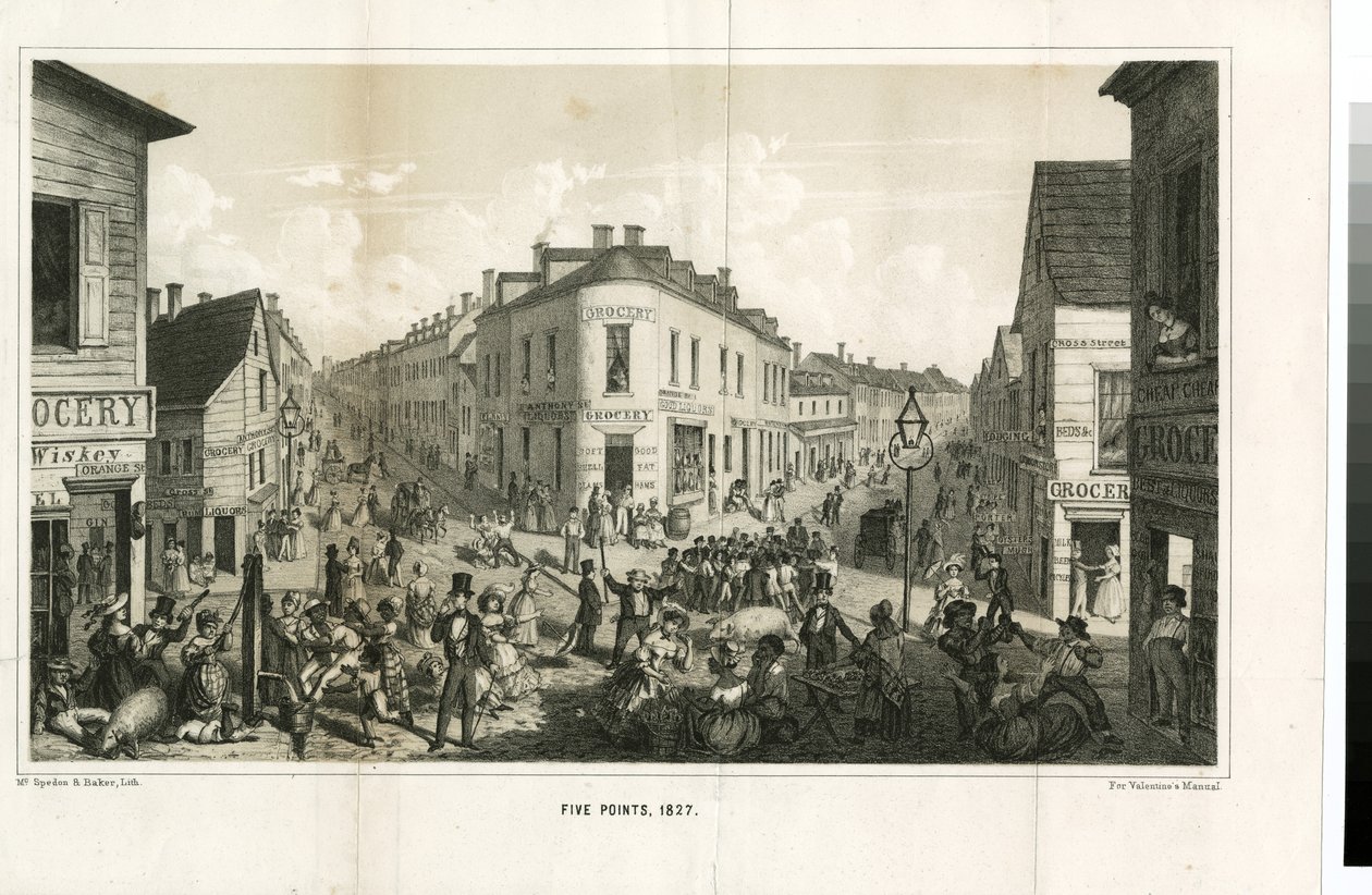 خمس نقاط ، 1827 ، منقوش بواسطة McSpedon und Baker ، 1855 بواسطة جورج كاتلين