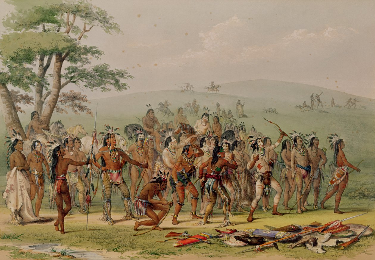مسابقة ماندان للرماية ، c.1832 بواسطة جورج كاتلين