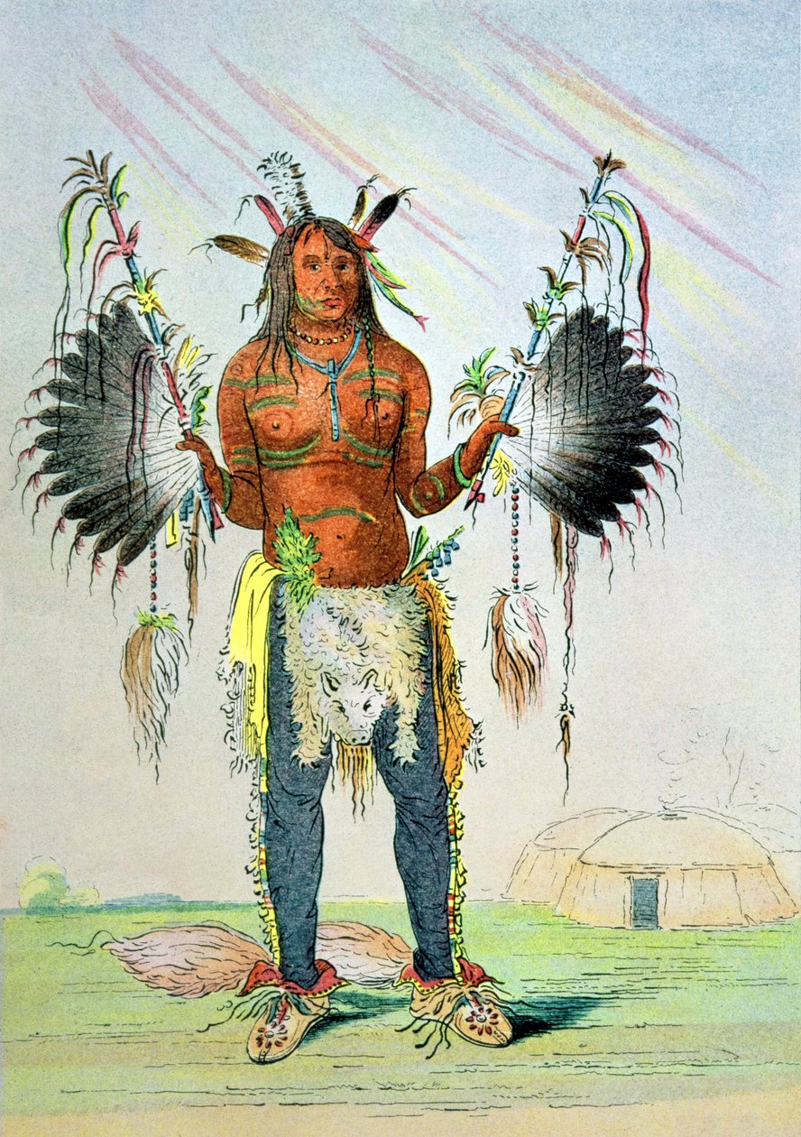 Mandan Medicine Man Mah-to-hah "Old Bear" ، 1832-1839 بواسطة جورج كاتلين