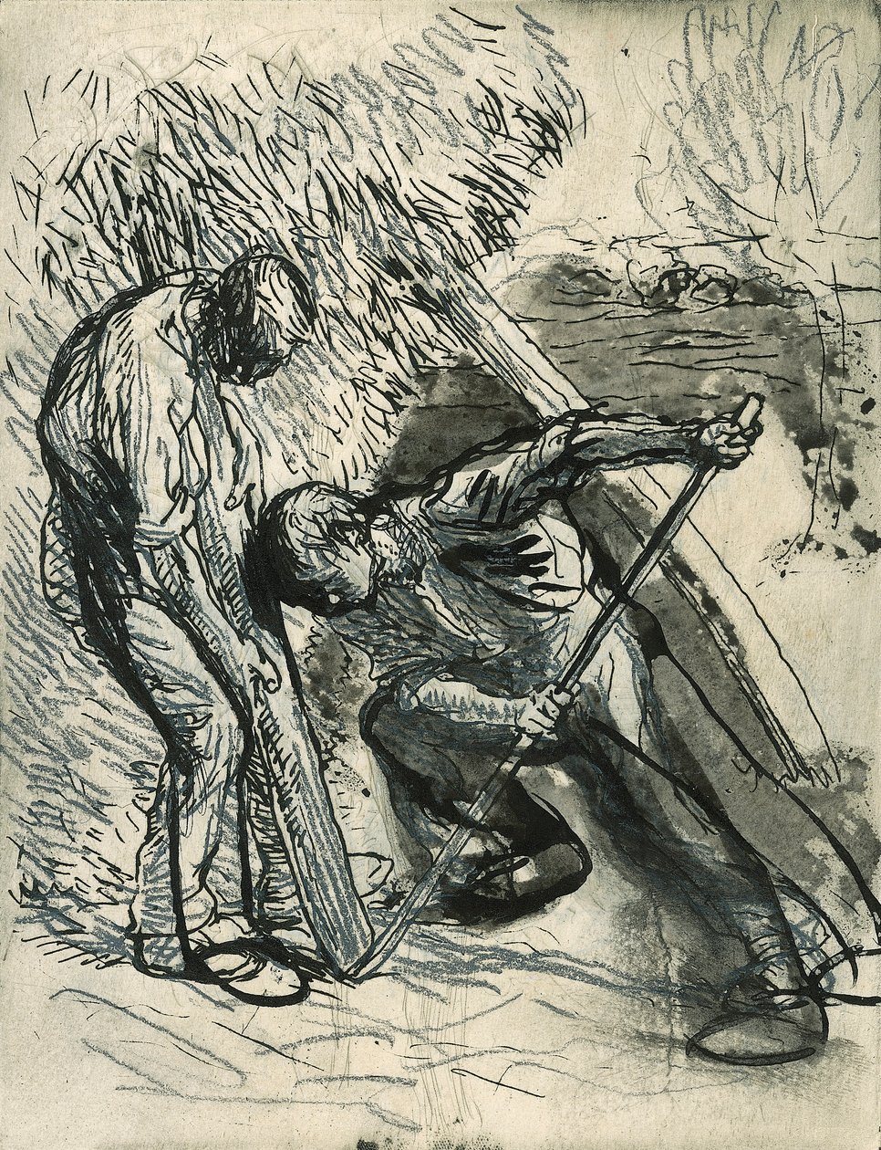 إنتاج ريك ، c.1900 (قلم رصاص وقلم وحبر فوق نقش برهان) بواسطة جورج كلاوسن