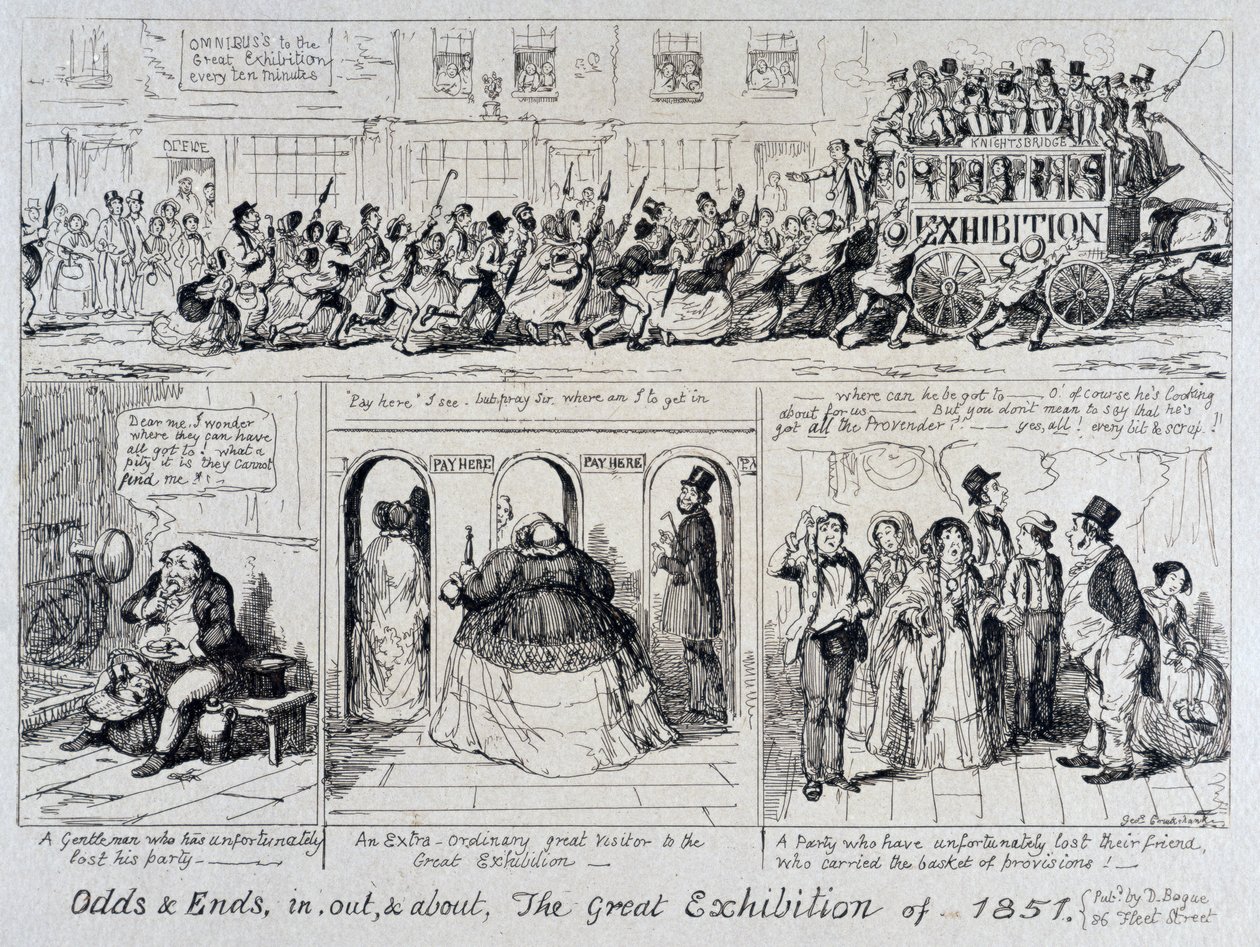 معرض مايهيو العظيم لعام 1851: الاحتمالات والنهايات ، في الداخل والخارج ، حوالي 1851 بواسطة جورج كروكشانك
