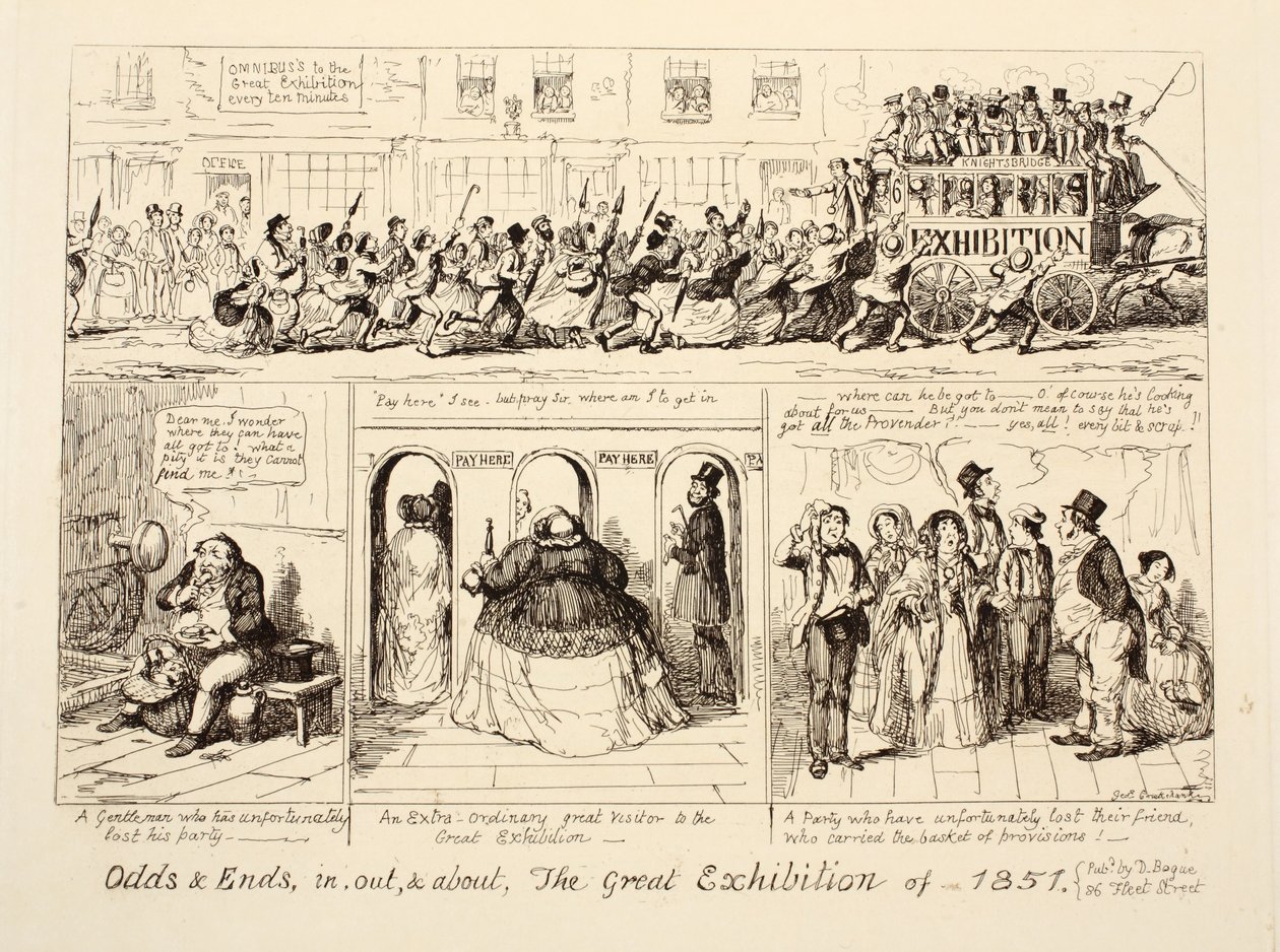 الصعاب والنهايات ، داخل وخارج وخارج ، المعرض الكبير لعام 1851 ، حانة. 1851 بواسطة جورج كروكشانك