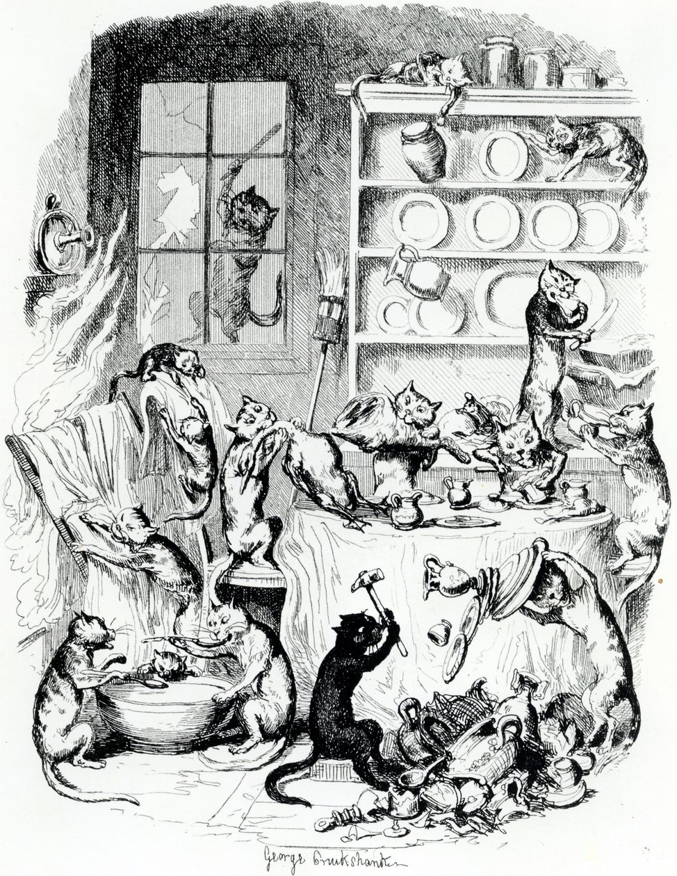 رسم مطبوع ، 1847 بواسطة جورج كروكشانك