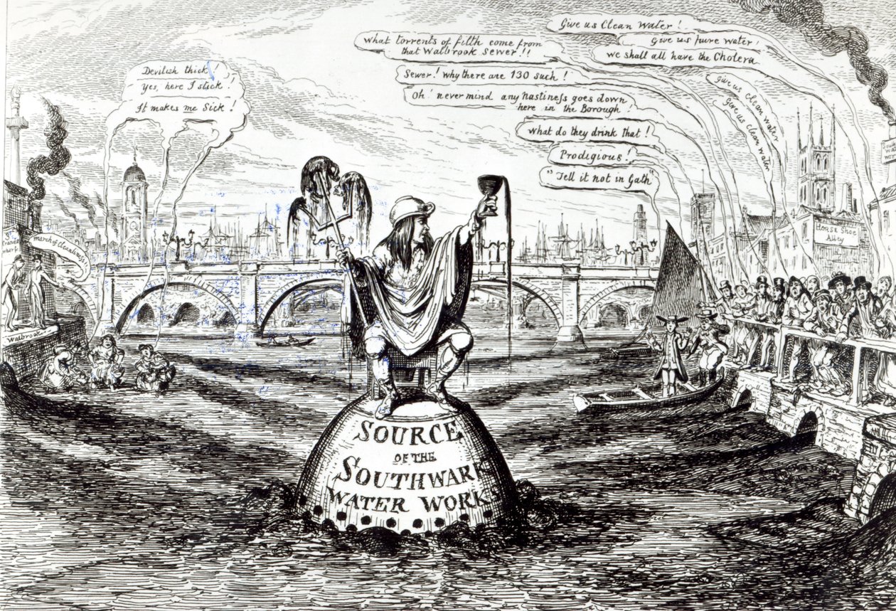 رسم كاريكاتوري ساخر عن شركة Southwark Water ، 1832 بواسطة جورج كروكشانك