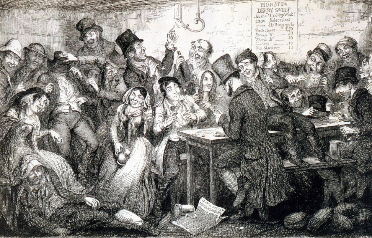 الصبي يقامر بأمواله ، اللوحة 2 من "أطفال السكران" ، 1848 بواسطة جورج كروكشانك
