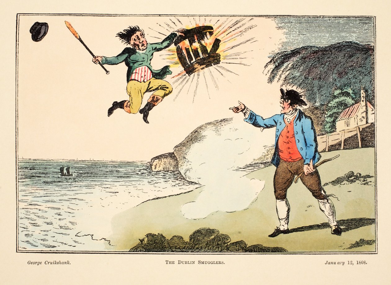 The Dublin Smugglers ، 1808 (نقش يدوي) بواسطة جورج كروكشانك
