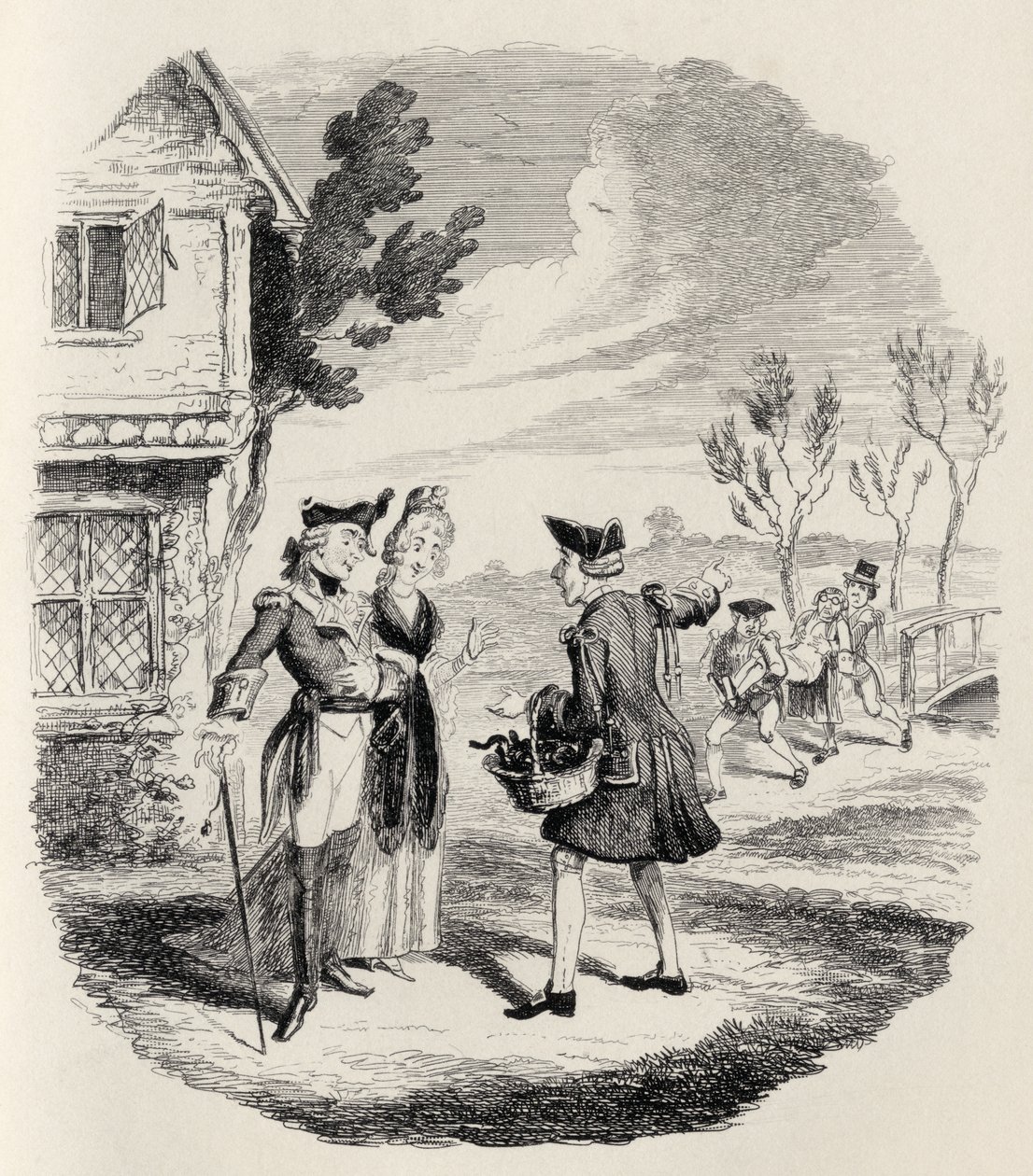 الفارس والسيدة ، من "The Ingoldsby Legends" من تأليف Thomas Ingoldsby ، نشره Richard Bentley und Son ، 1887 بواسطة جورج كروكشانك