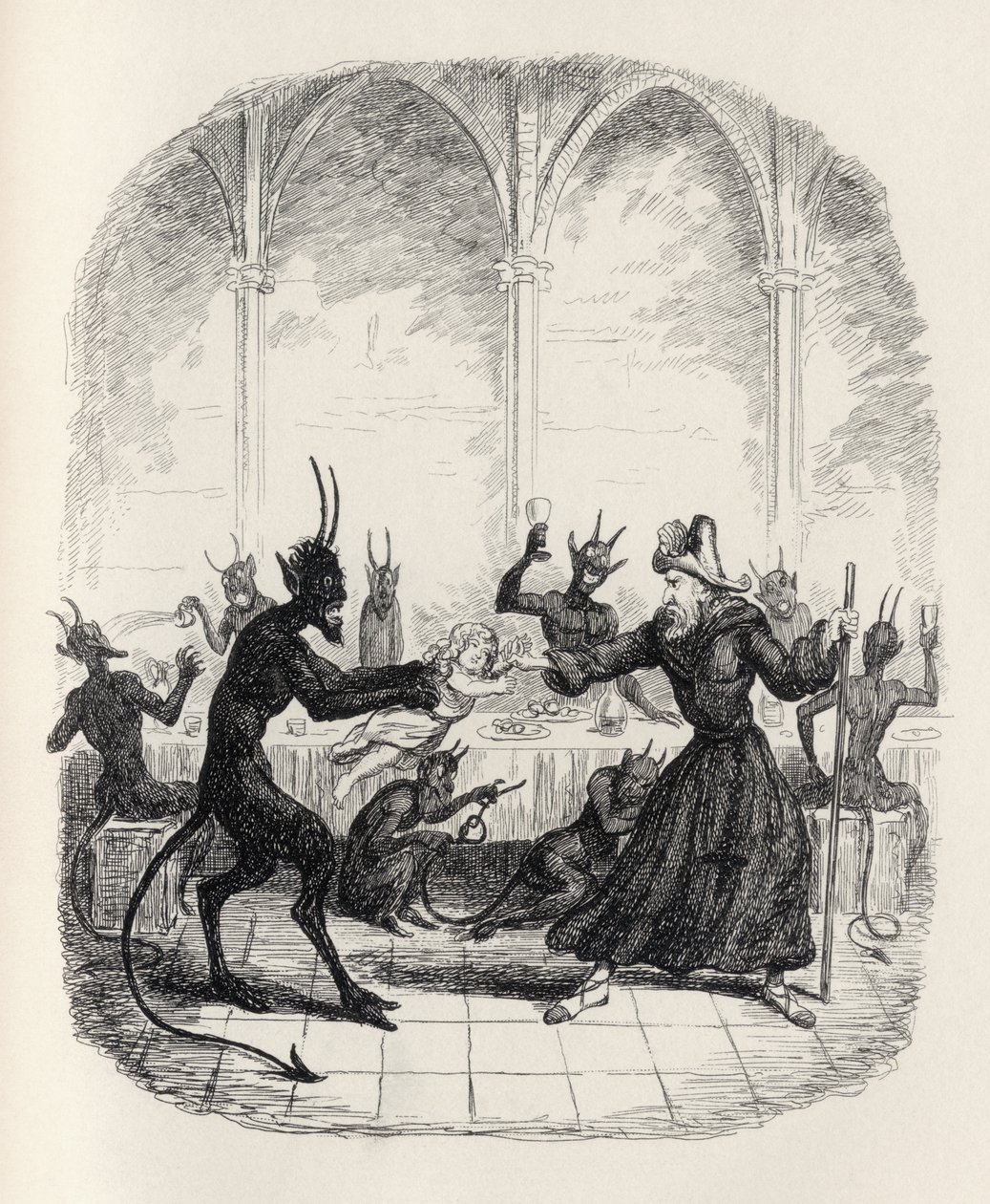 The Lay of St. Cuthbert ، من "The Ingoldsby Legends" من قبل Thomas Ingoldsby ، نشره ريتشارد بينتلي أوند سون ، 1887 بواسطة جورج كروكشانك