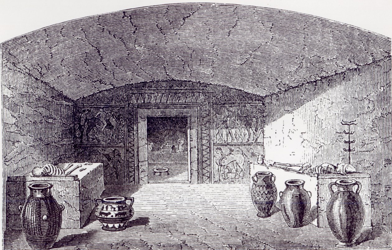 غروتا كامبانا في وقت اكتشافها في 1842-3 بواسطة جورج دنيس