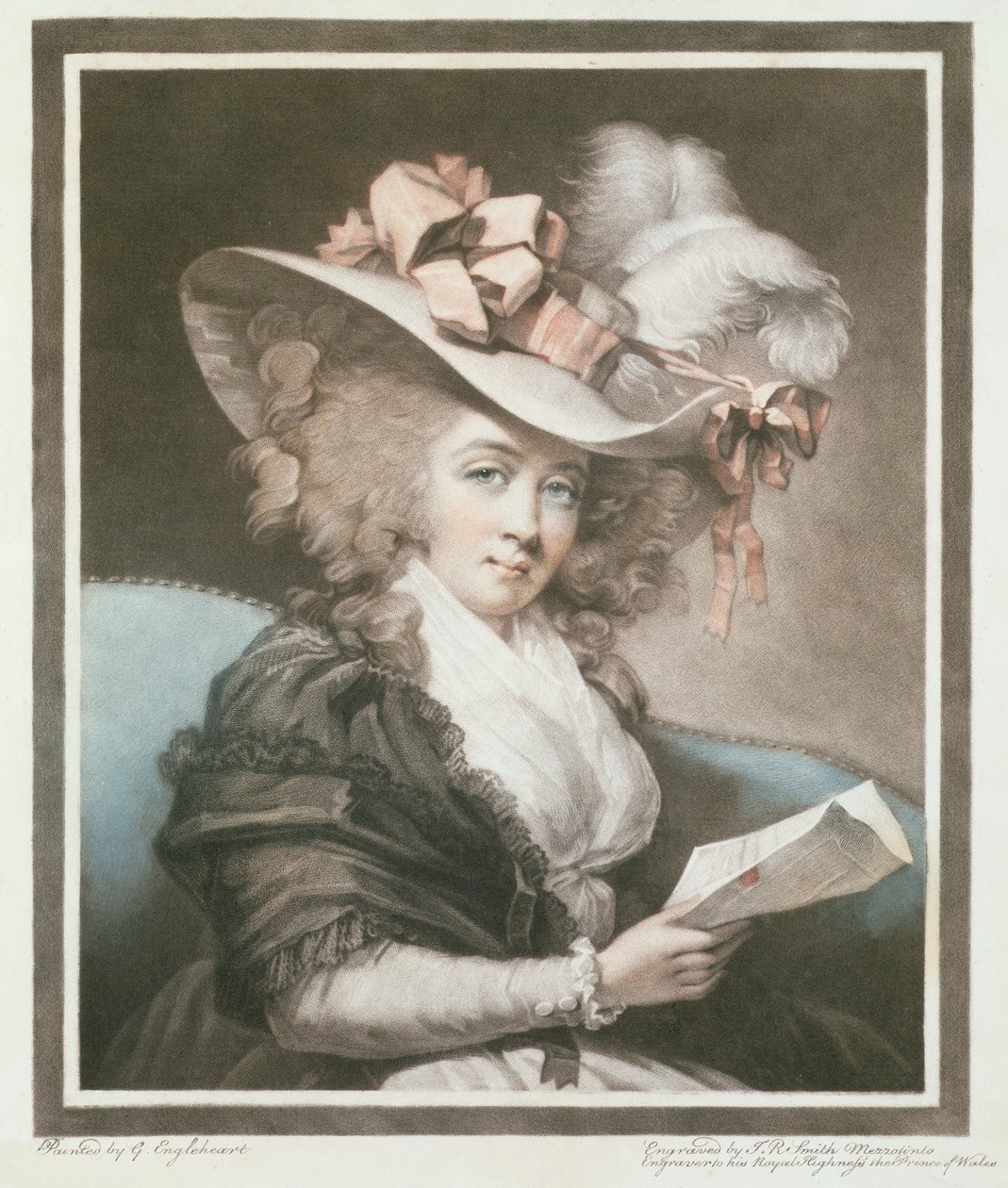 السيدة ميلز ، محفورة وحانة. بواسطة جون رافائيل سميث (1752-1812) ، 1786 (نقش mezzotint) بواسطة جورج انجلهارت