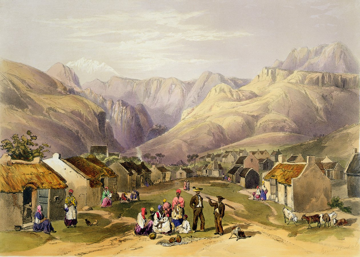 Genadendal ، اللوحة 9 من "The Kafirs Illustrated" ، منقوش بواسطة J. Needham ، 1849 بواسطة جورج فرينش انجاس