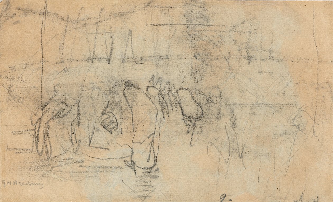 رسم تخطيطي لأشخاص في الشارع هولندي: رسم تخطيطي لأشخاص في الشارع بواسطة جورج هندريك بريتنر