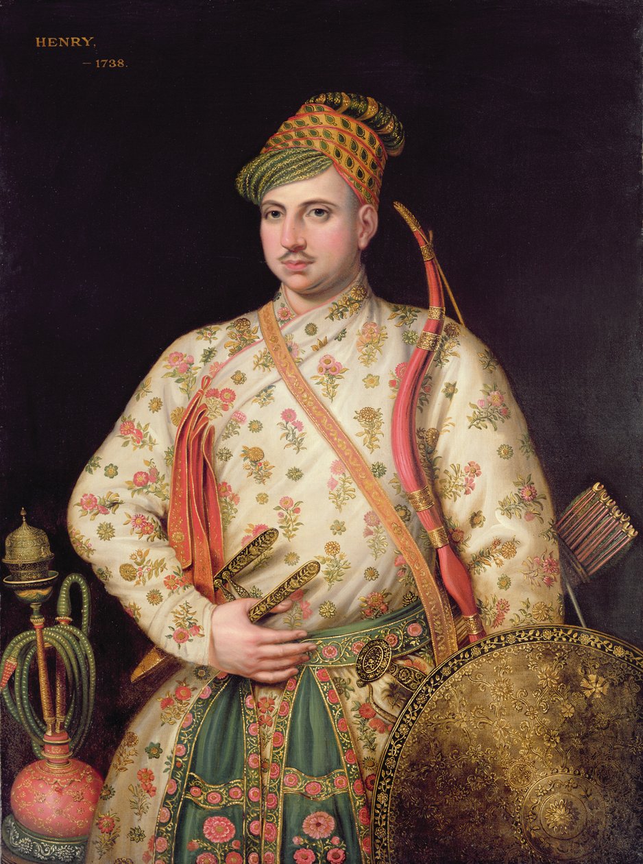 صورة رجل في زي المغول الملكي ، 1738 بواسطة جورج نابتون
