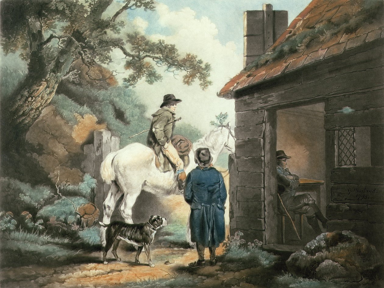 بوابة Turnpike ، محفورة بواسطة William Ward (1766-1826) ، حانة. بواسطة James Linnell ، 1806 (نقش mezzotint) بواسطة جورج مورلاند