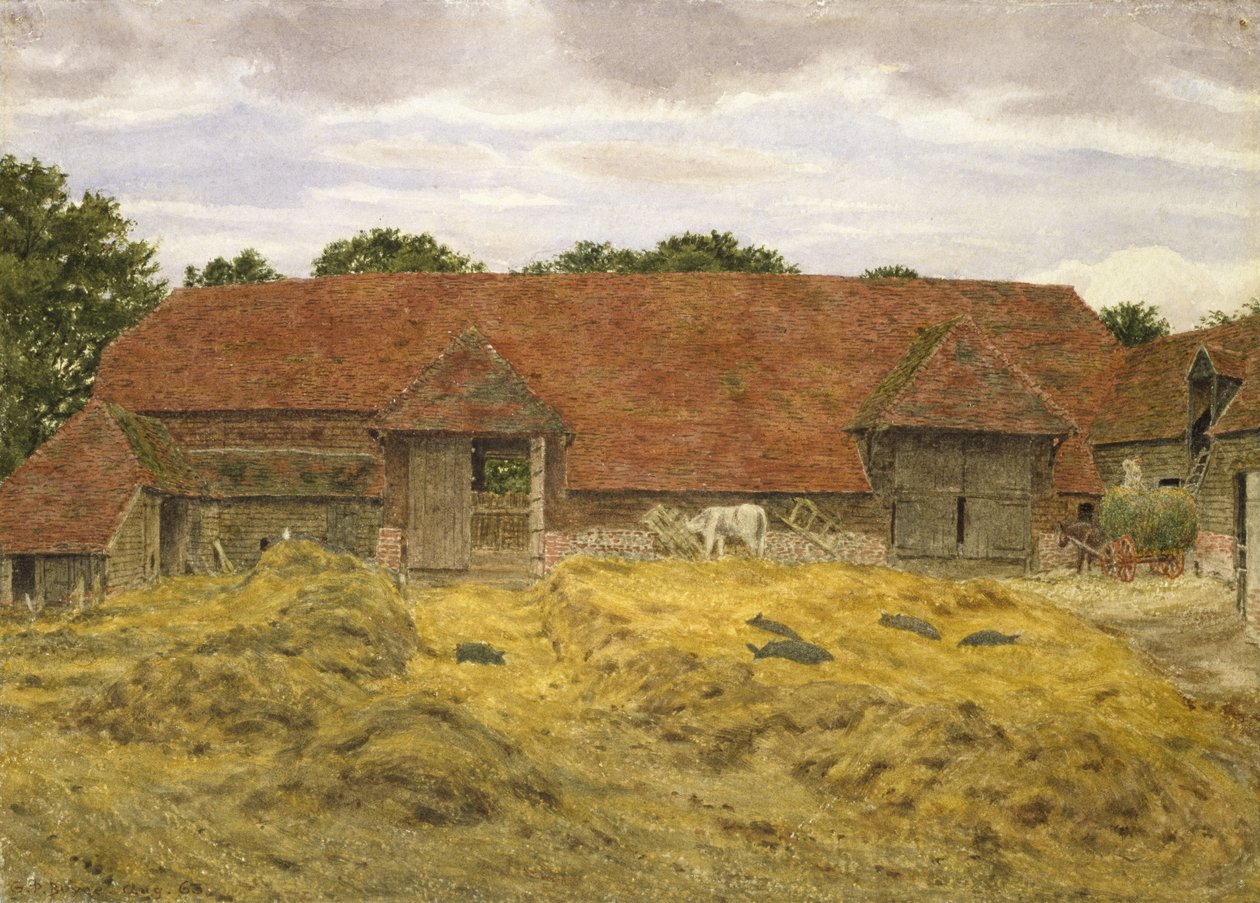 Red Barn at Whitchurch ، 1868 (ألوان مائية على ورق) بواسطة جورج برايس بويس