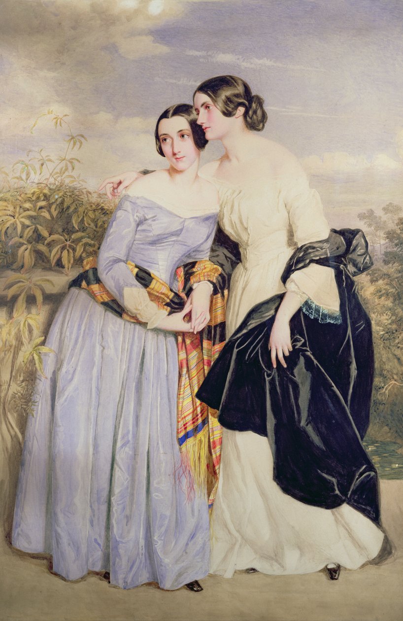 السيدة بارتريدج وشقيقتها الآنسة كروكر ، c.1850 بواسطة جورج ريتشموند