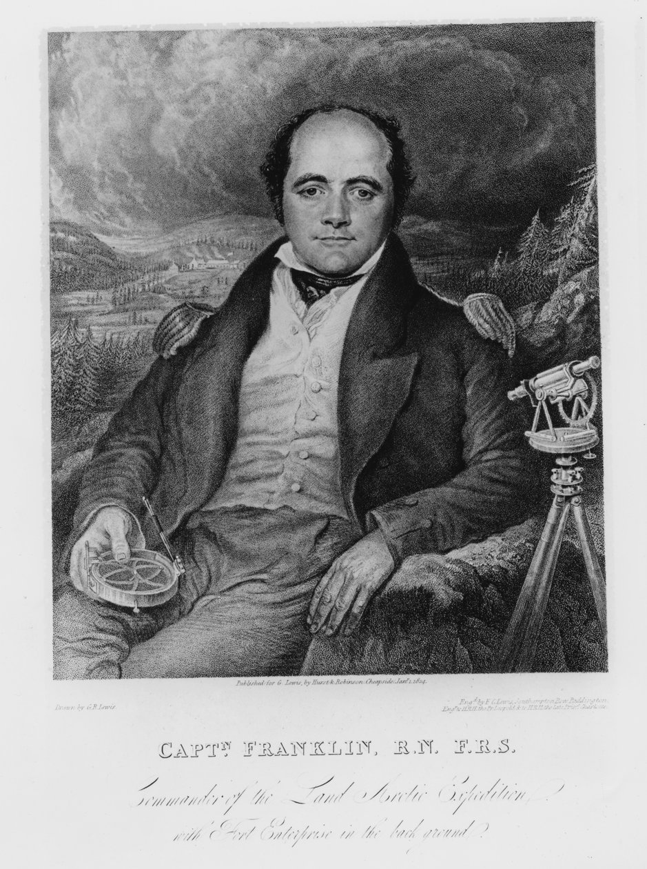 صورة الكابتن جون فرانكلين (1786-1847) منقوشة بواسطة فريدريك كريستيان لويس (1779-56) 1824 بواسطة جورج روبرت لويس