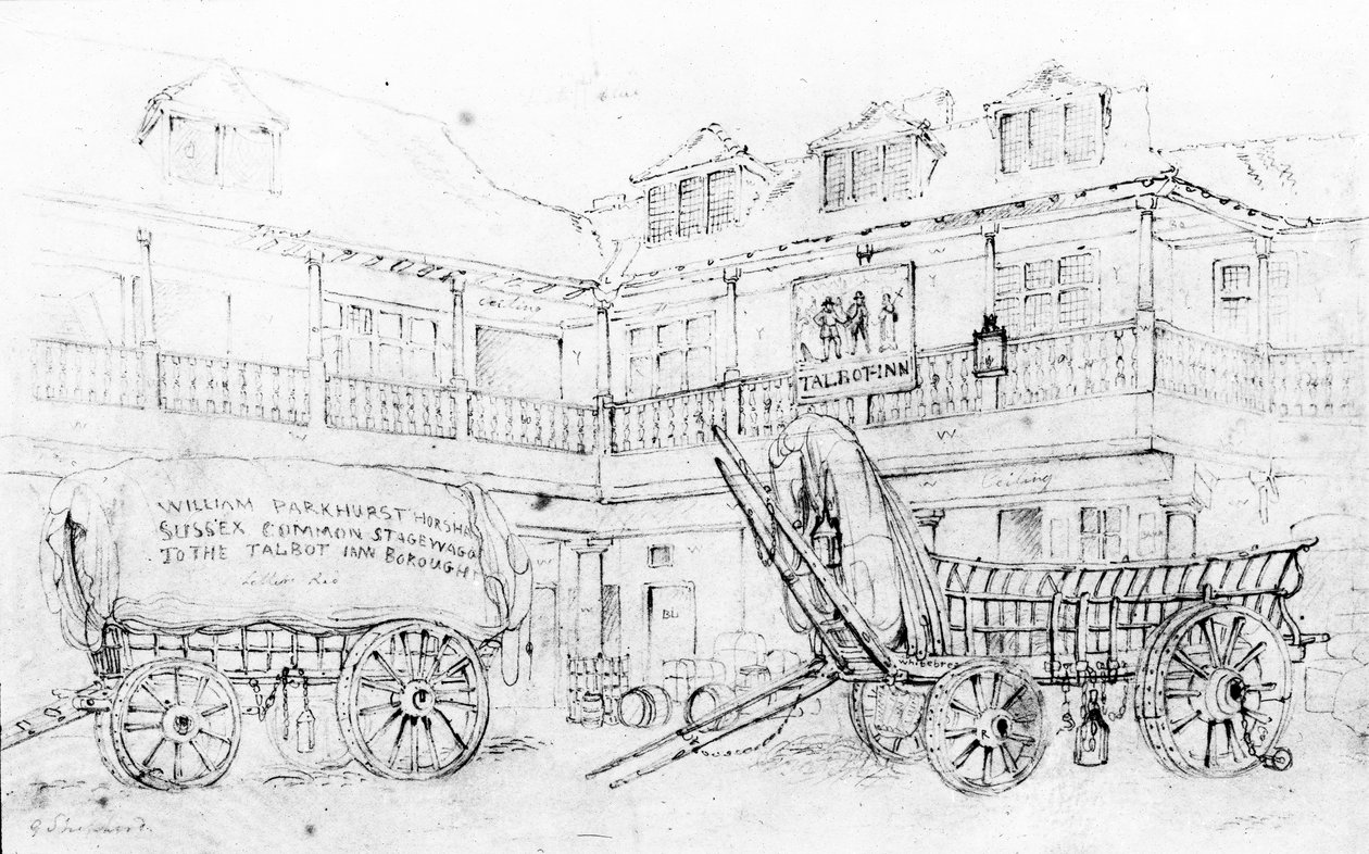 نزل يارد أوف تالبوت إن ، ساوثوارك ، 1810 بواسطة جورج شيبرد
