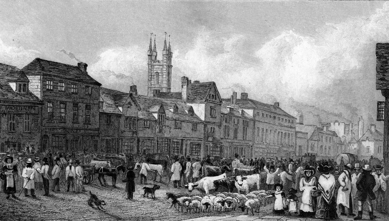 يوم السوق في أشفورد ، كينت ، منقوش بواسطة T. Garner ، 1830 بواسطة جورج شيبرد