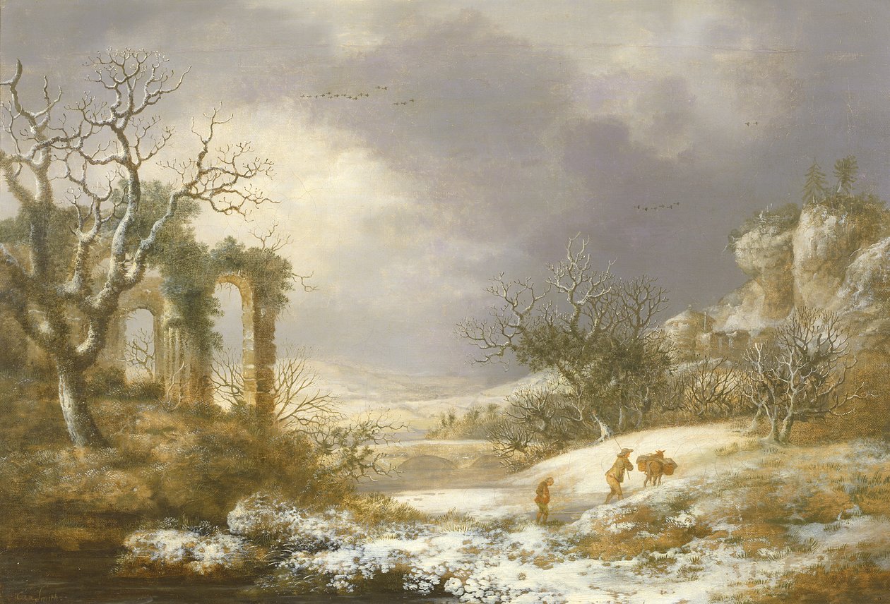 المناظر الطبيعية الشتوية ، c.1750-60 بواسطة جورج سميث